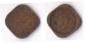 1835 Half Anna Coin